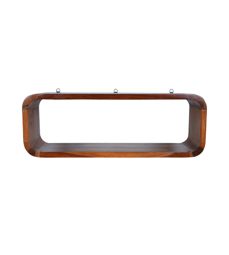 Handcrafted Wooden Wall Shelf with Unique Curved Design