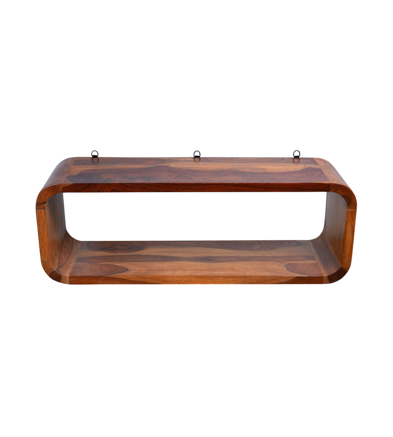 Handcrafted Wooden Wall Shelf with Unique Curved Design