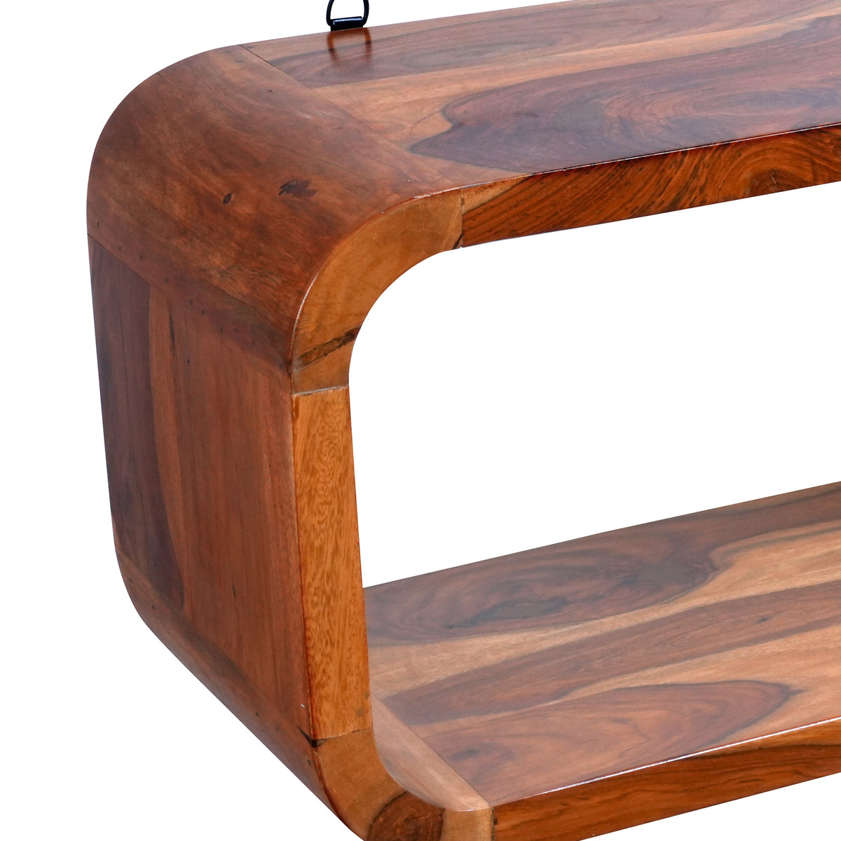 Handcrafted Wooden Wall Shelf with Unique Curved Design