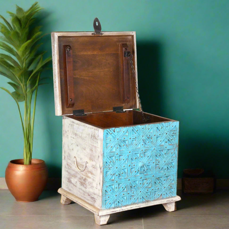 Netravali Box - Antique Blue Storage Chest