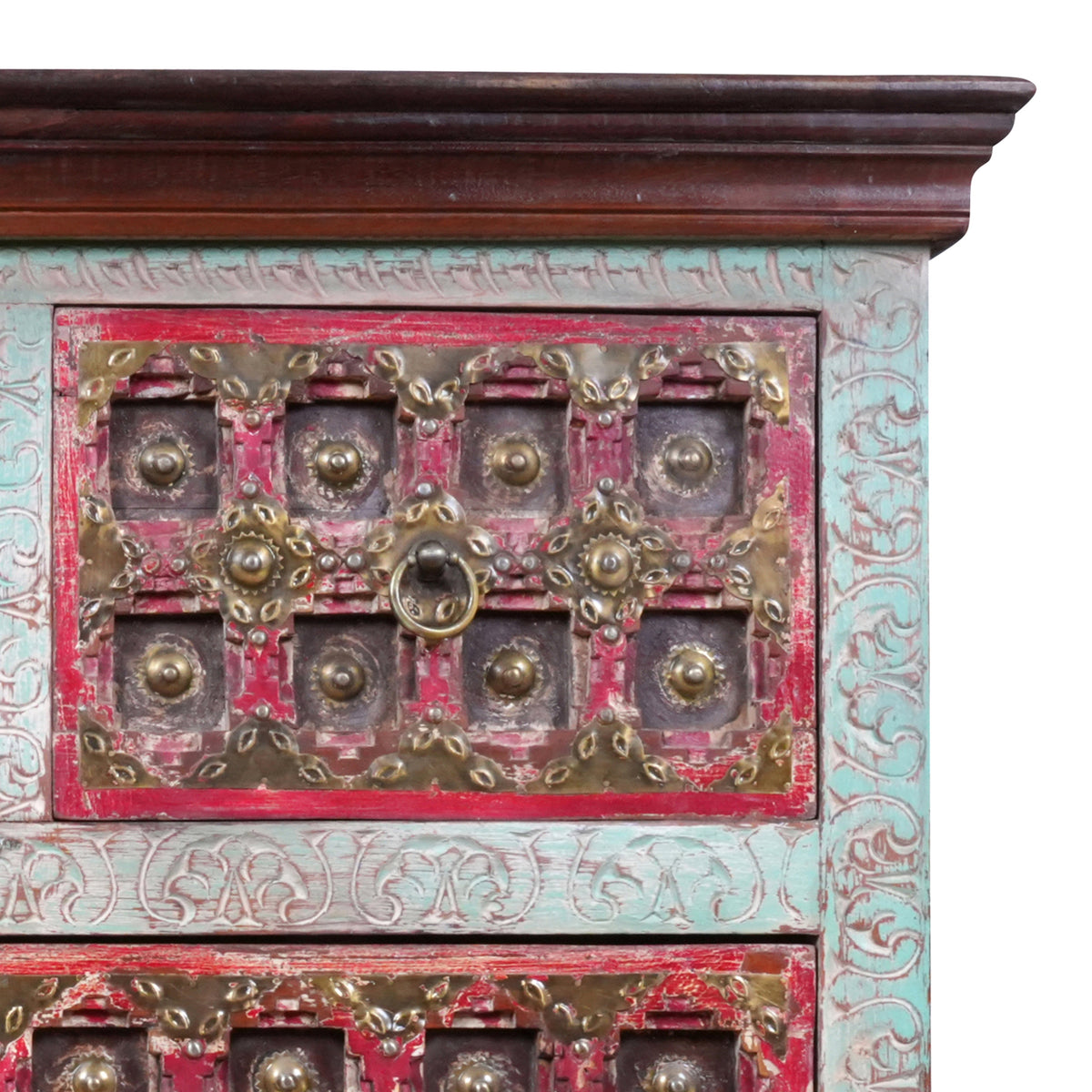 Antique Handcrafted Wooden Chest of Drawers with Decorative Drawer Fronts