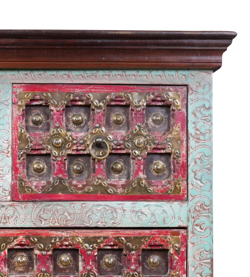 Antique Handcrafted Wooden Chest of Drawers with Decorative Drawer Fronts