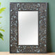Handcrafted Mango Wood Wall Mirror with Intricate Floral Carved Frame