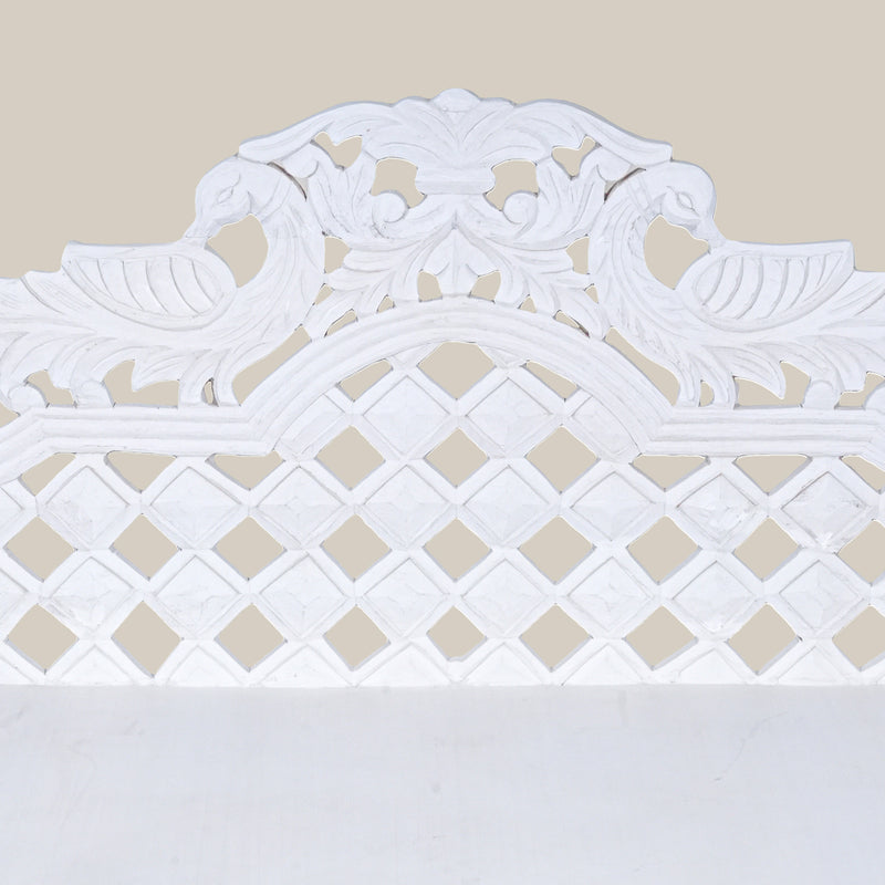 Handcrafted Rajasthani Ornate Wooden Daybed/Bench with Intricate Carvings - Jodhpur Craftsmanship