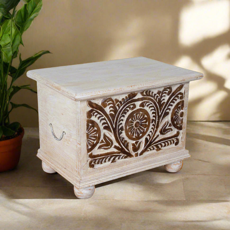 Handcrafted Wooden Storage Chest – A Treasure of Artistry