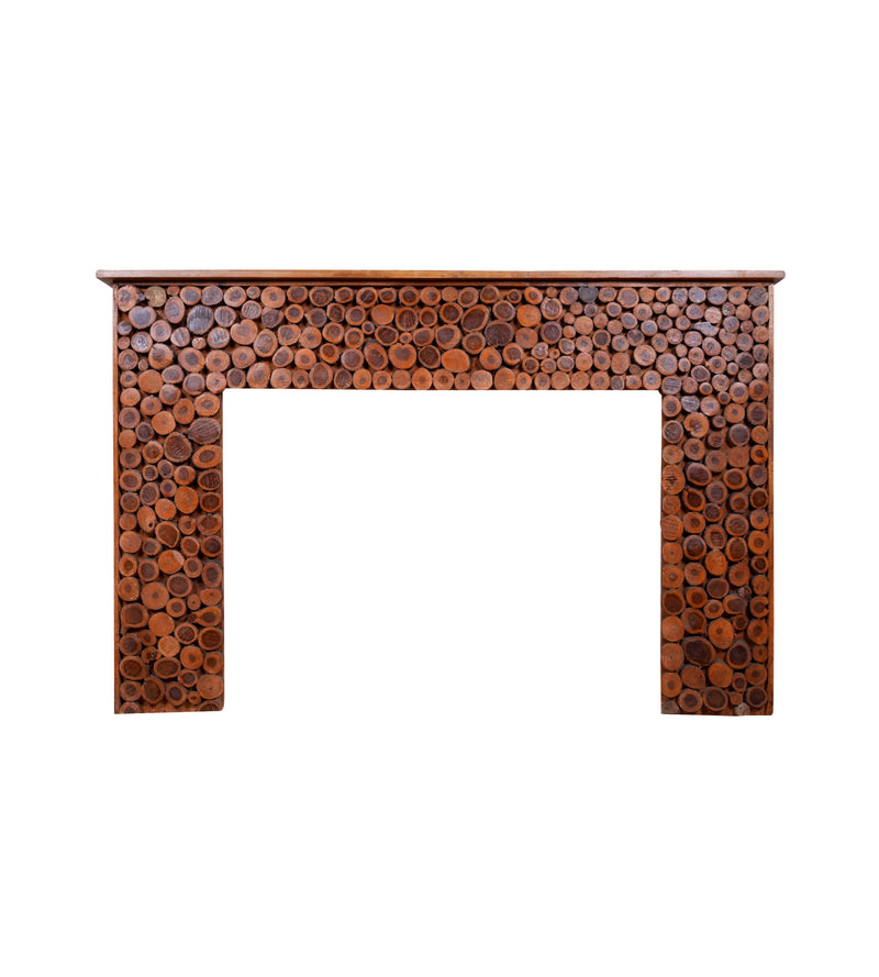 Handcrafted Wooden Console Table with Unique Textured Surface