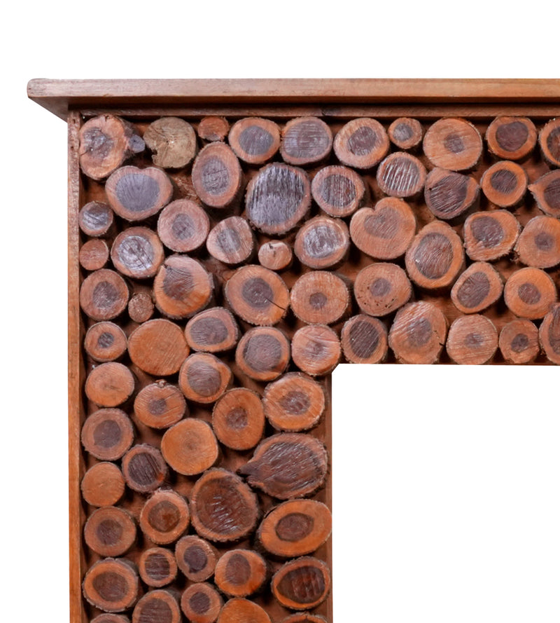 Handcrafted Wooden Console Table with Unique Textured Surface