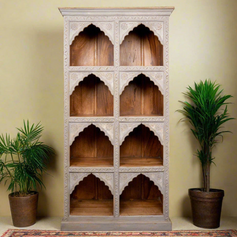 Handcrafted Indian 8 Arch Bookcase/Display Cabinet