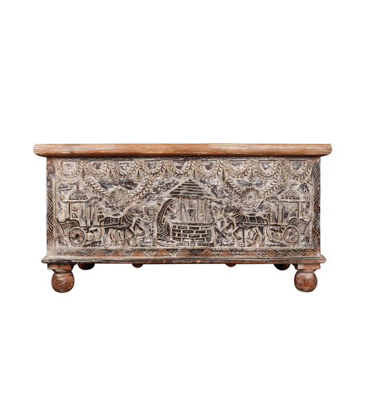 Hand-Carved Wooden Trunk – A Timeless Treasure from Jodhpur