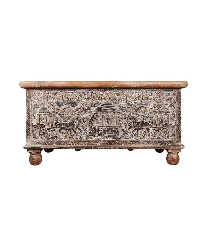 Hand-Carved Wooden Trunk – A Timeless Treasure from Jodhpur
