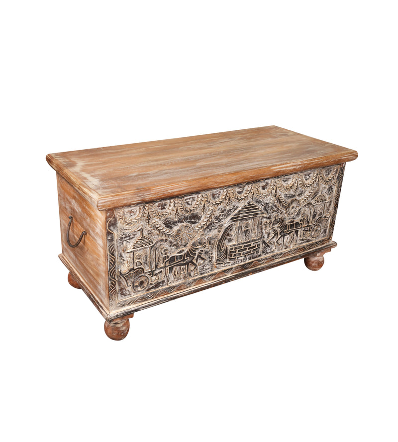 Hand-Carved Wooden Trunk – A Timeless Treasure from Jodhpur