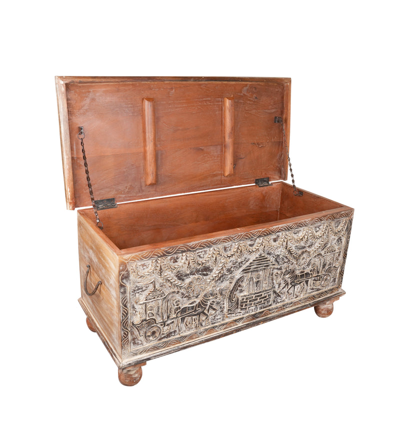 Hand-Carved Wooden Trunk – A Timeless Treasure from Jodhpur