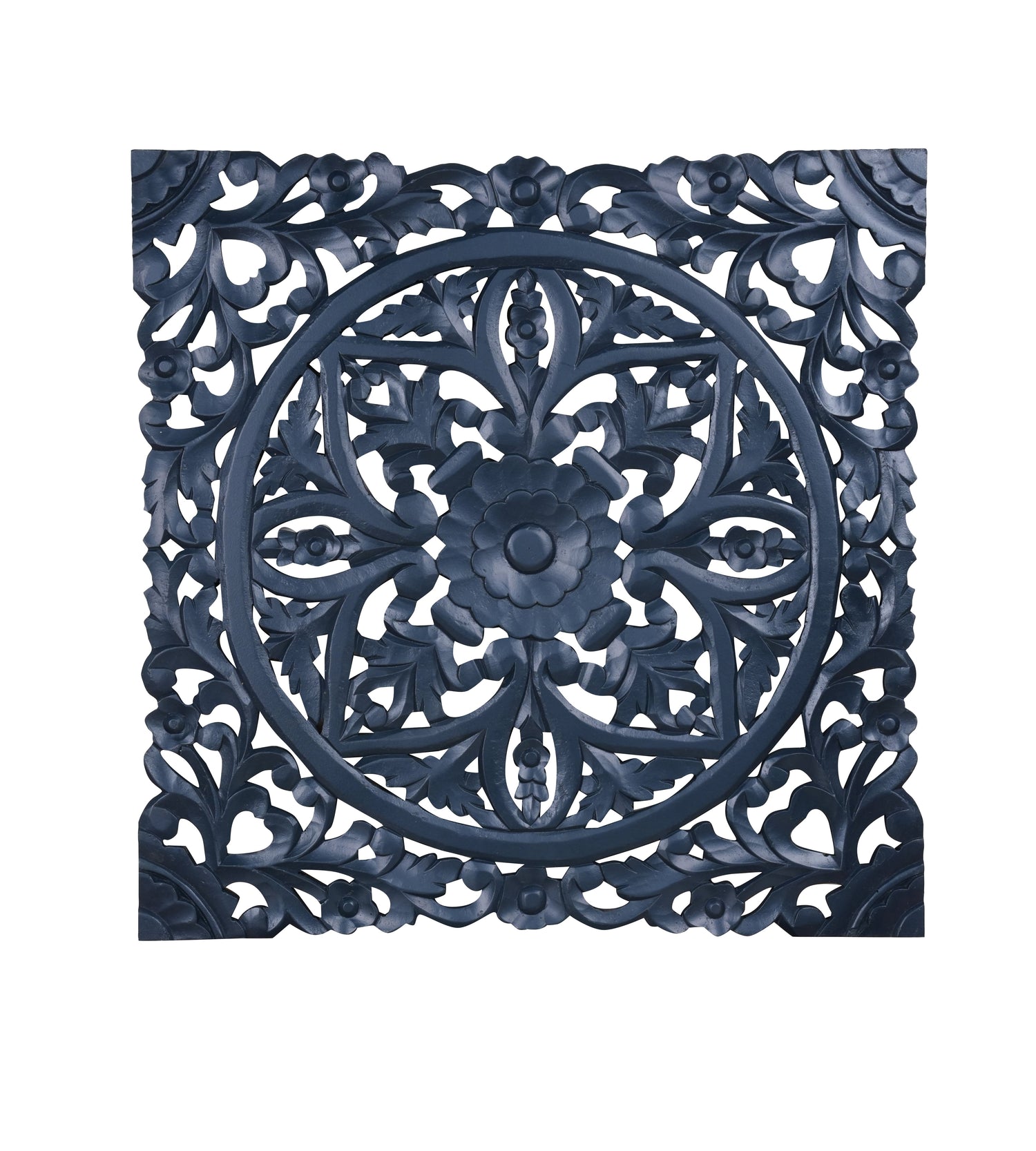 Handcrafted Carved Wall Panel – Intricate Floral & Geometric Design