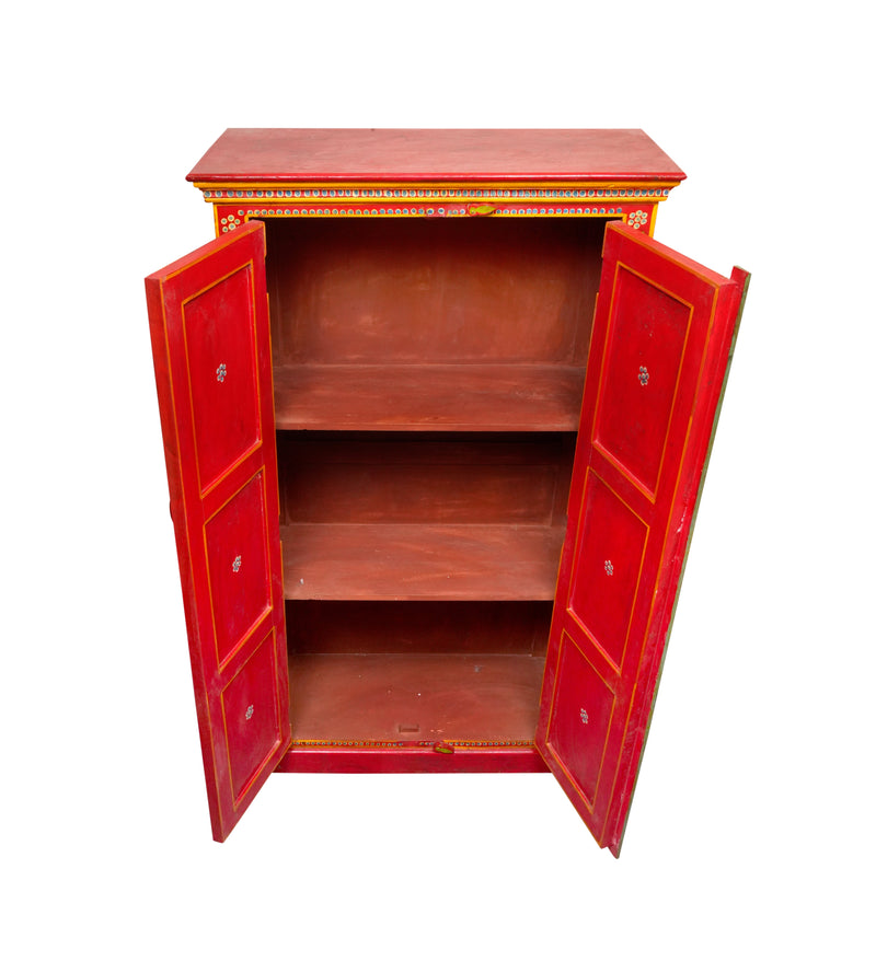Antique Wooden Handpainted Cabinet – Traditional Rajasthani Artistry