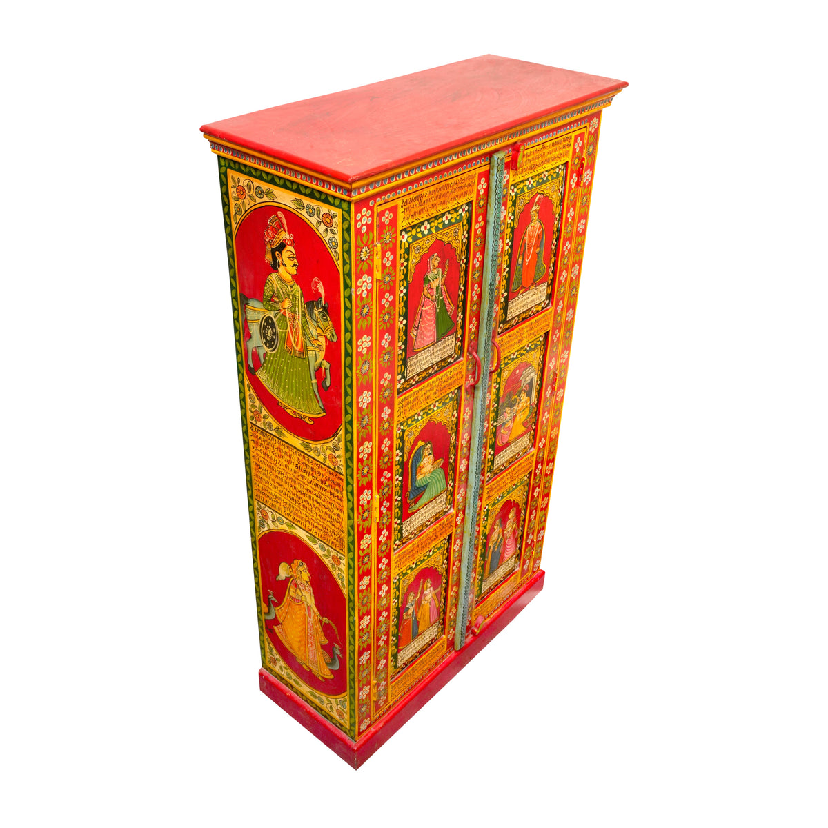 Antique Wooden Handpainted Cabinet – Traditional Rajasthani Artistry