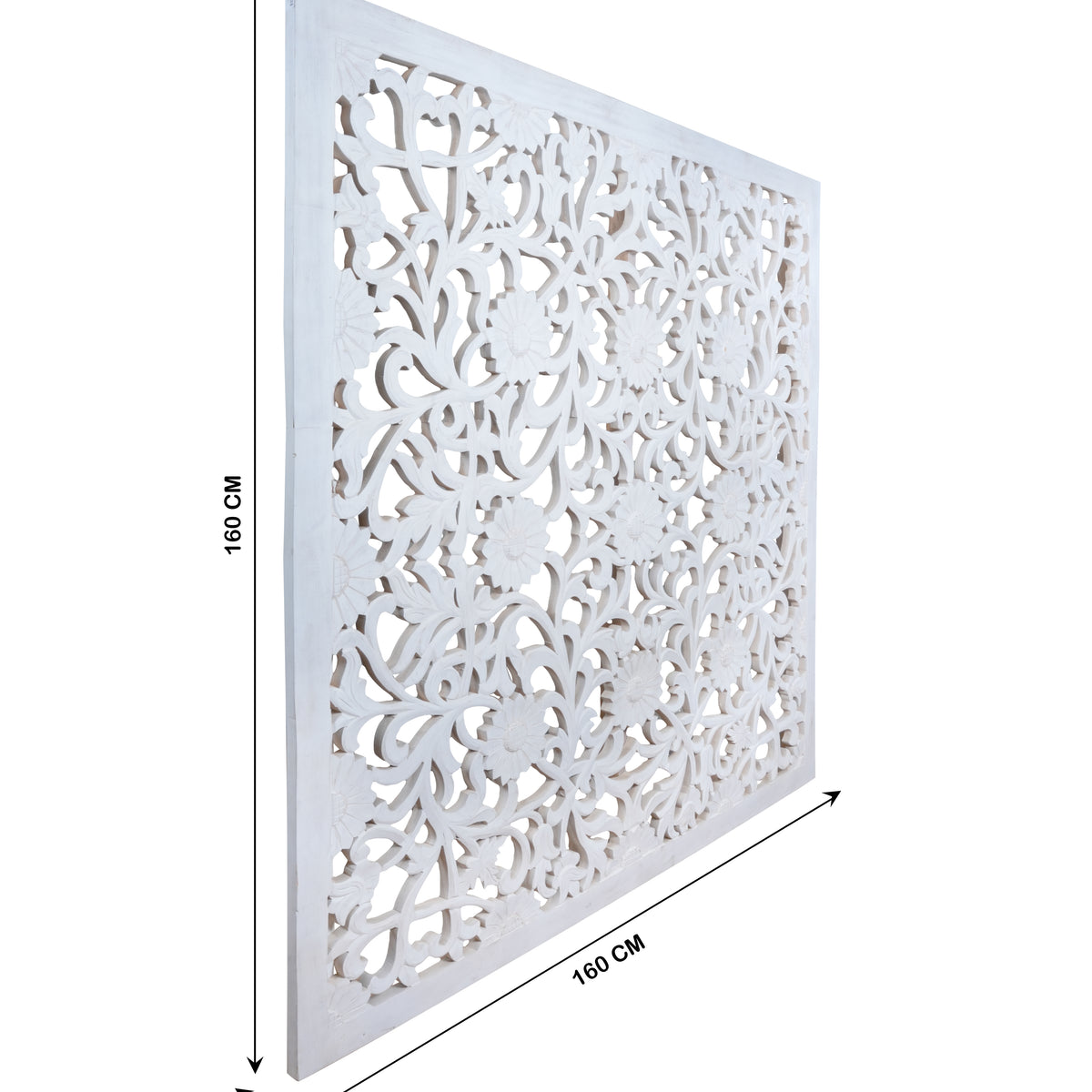 Handcrafted Wooden Carved Panel – Intricate Floral Design