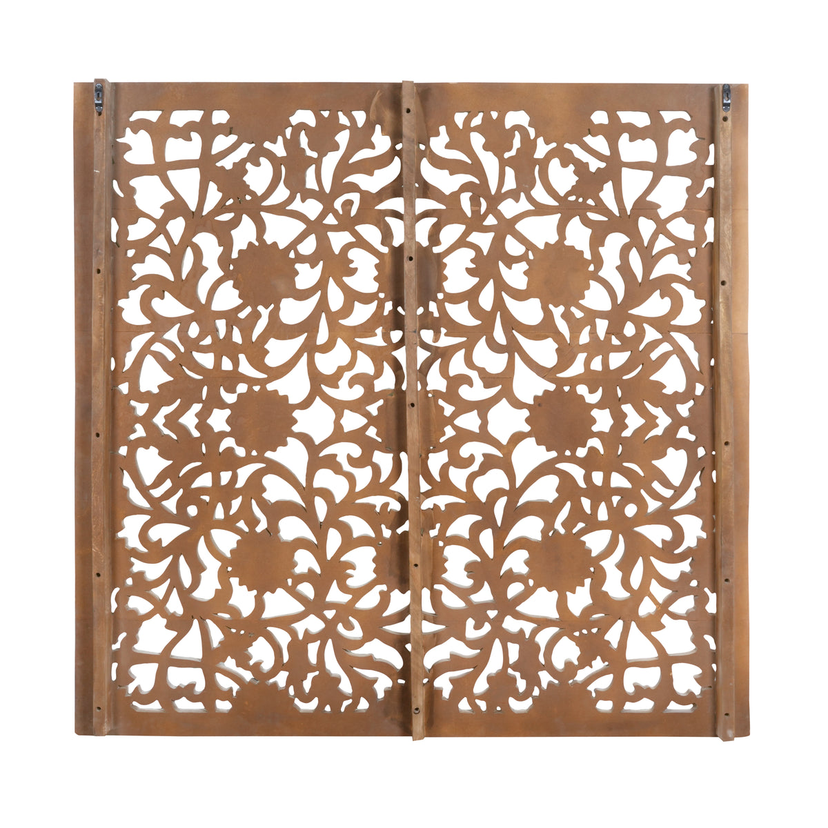 Handcrafted Wooden Carved Panel – Intricate Floral Design