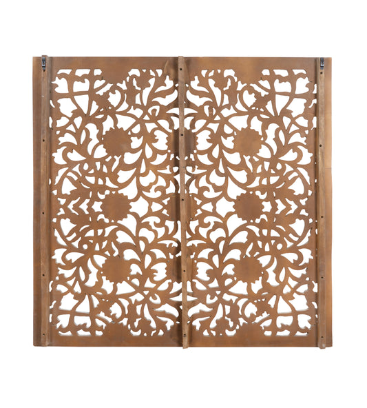 Handcrafted Wooden Carved Panel – Intricate Floral Design