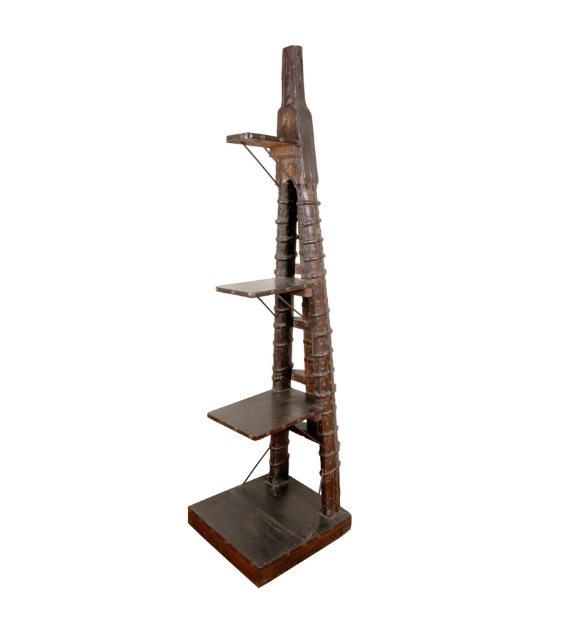 Handcrafted Indian Antique Multi-Tier Shelf – Traditional and Timeless Design