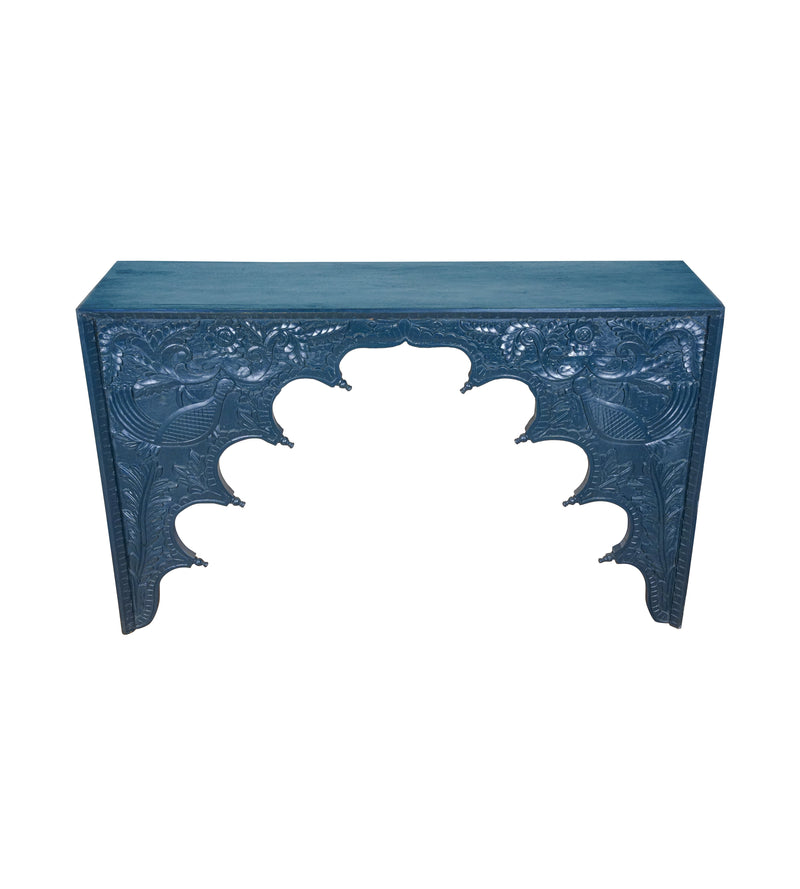 Handcrafted Wooden Console Table – Traditional Indian Carvings with Elegant Design