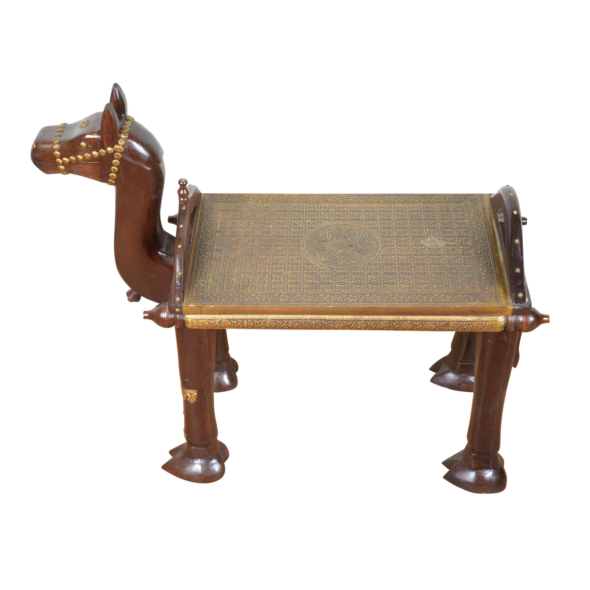 Handcrafted Wooden Horse Bench – Traditional Rajasthani Design