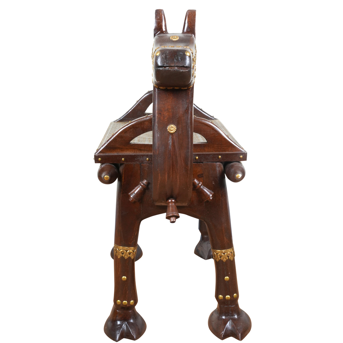 Handcrafted Wooden Horse Bench – Traditional Rajasthani Design