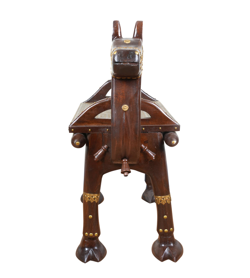 Handcrafted Wooden Horse Bench – Traditional Rajasthani Design