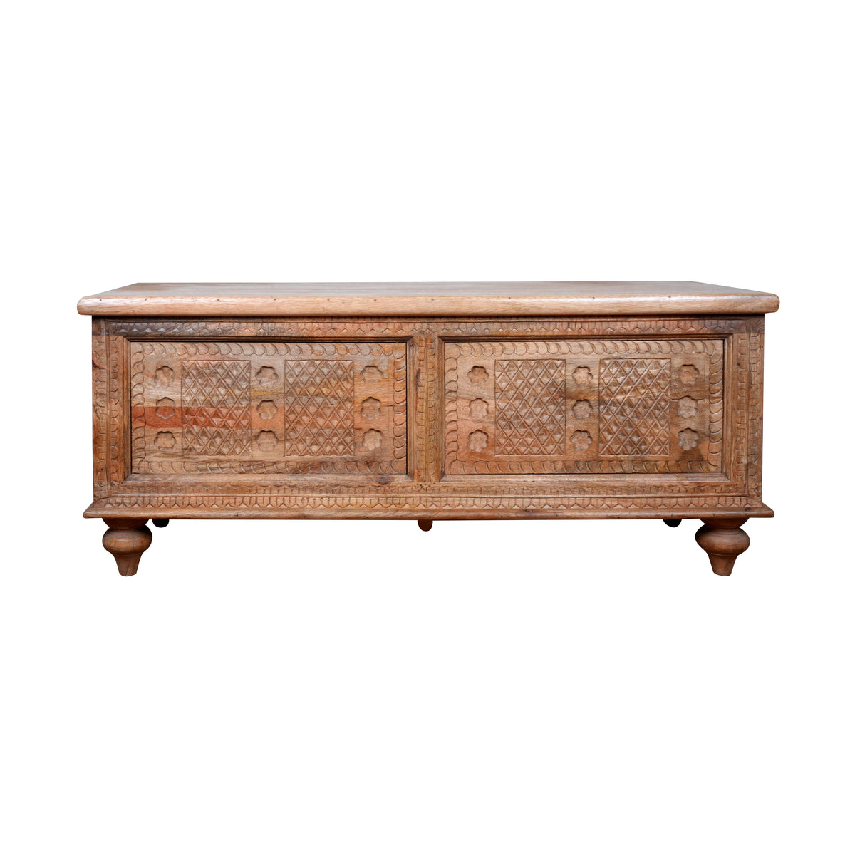 Rajputana Chest - Antique Rajasthani  Carved Wooden Trunk