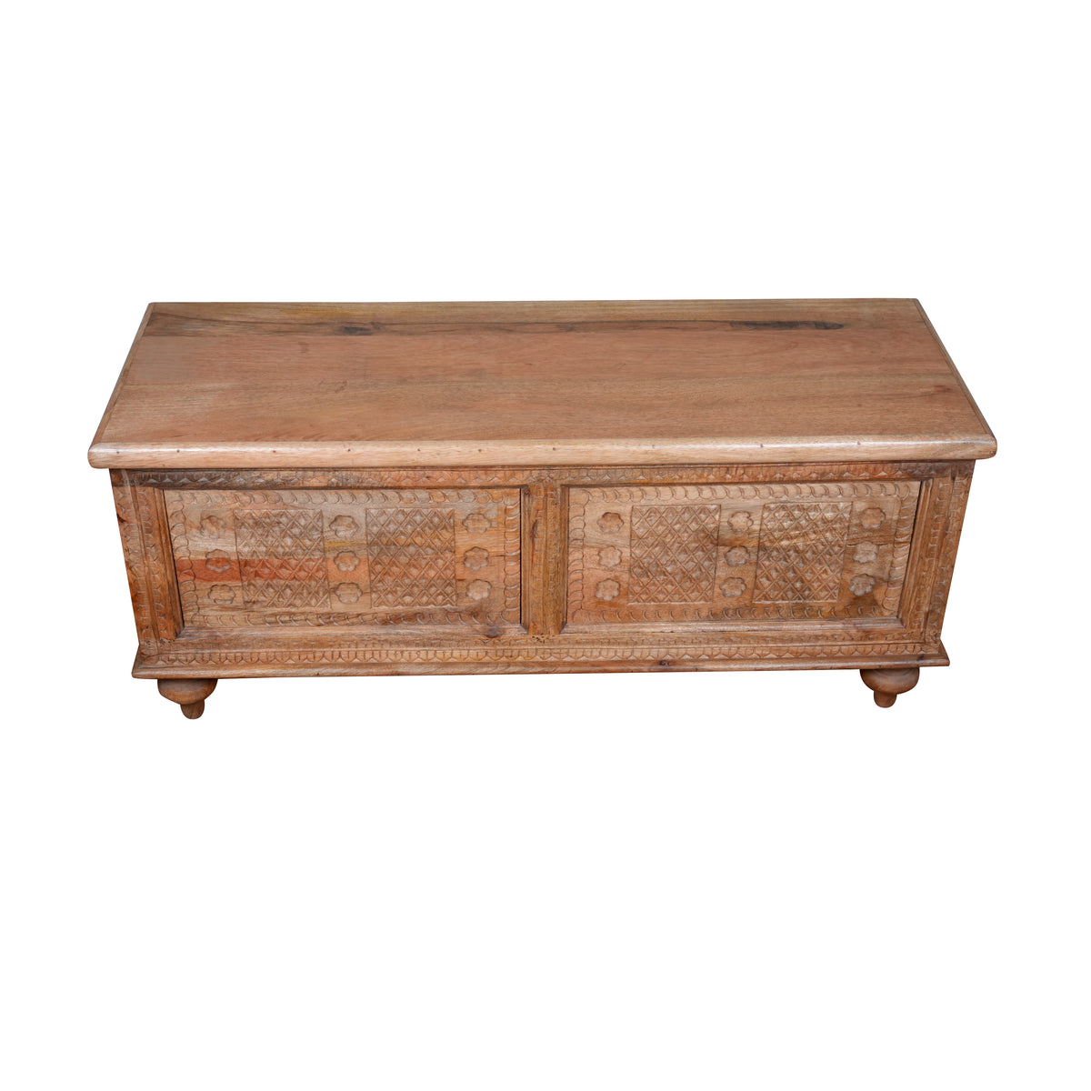 Rajputana Chest - Antique Rajasthani  Carved Wooden Trunk