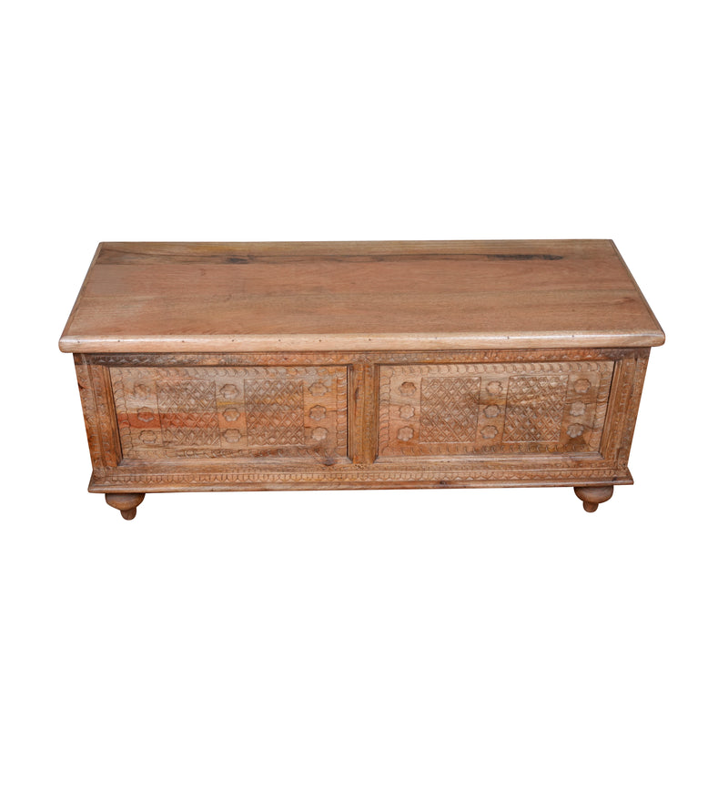 Rajputana Chest - Antique Rajasthani  Carved Wooden Trunk