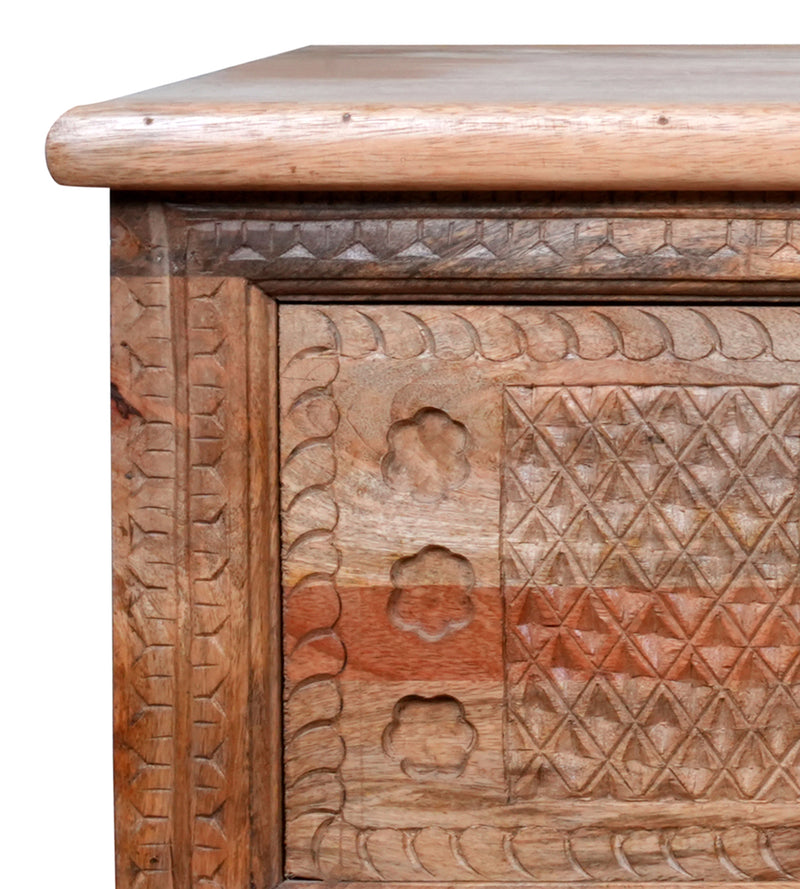 Rajputana Chest - Antique Rajasthani  Carved Wooden Trunk