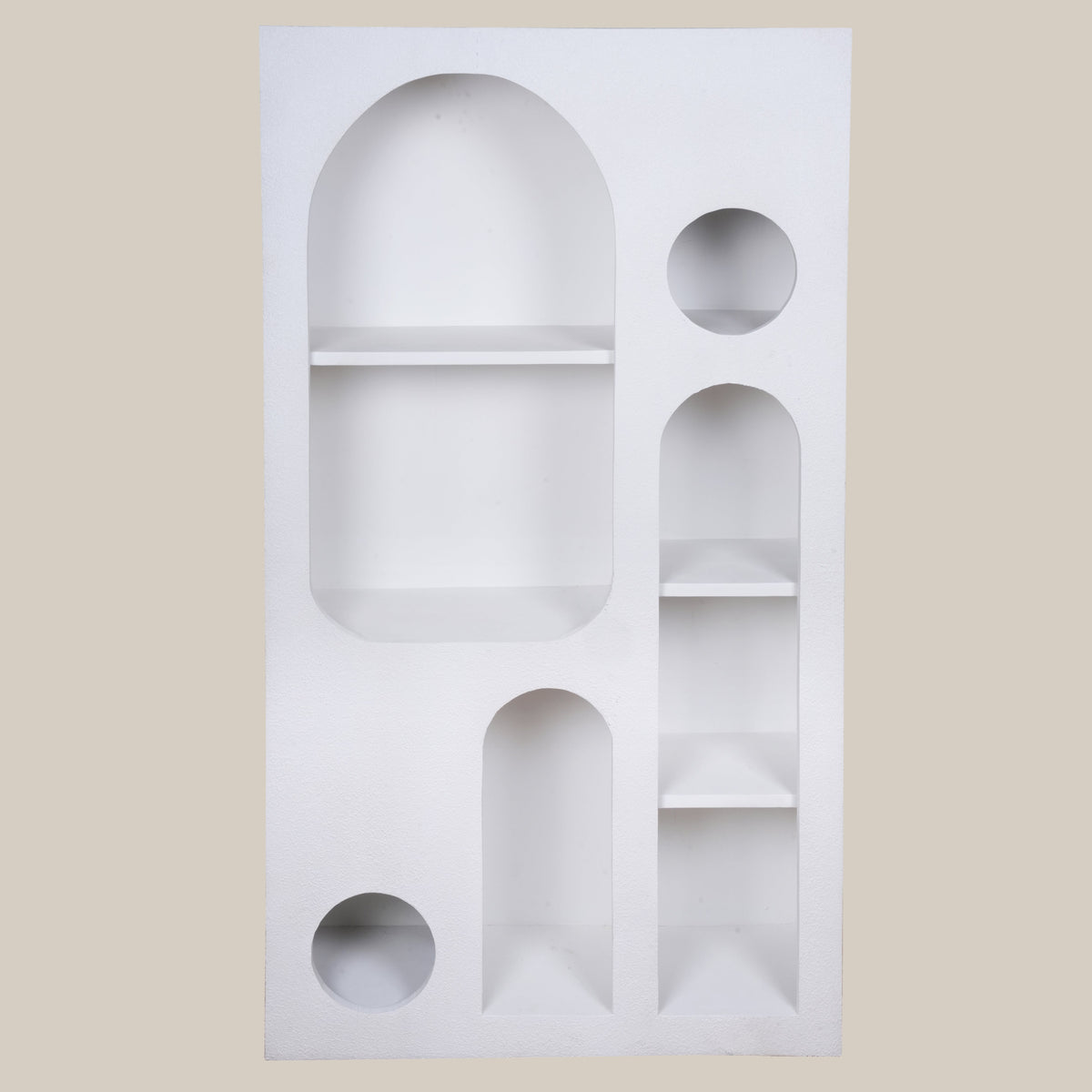 Aakar Bookshelf - Sculptural Wooden Bookshelf with Modern Arched Design