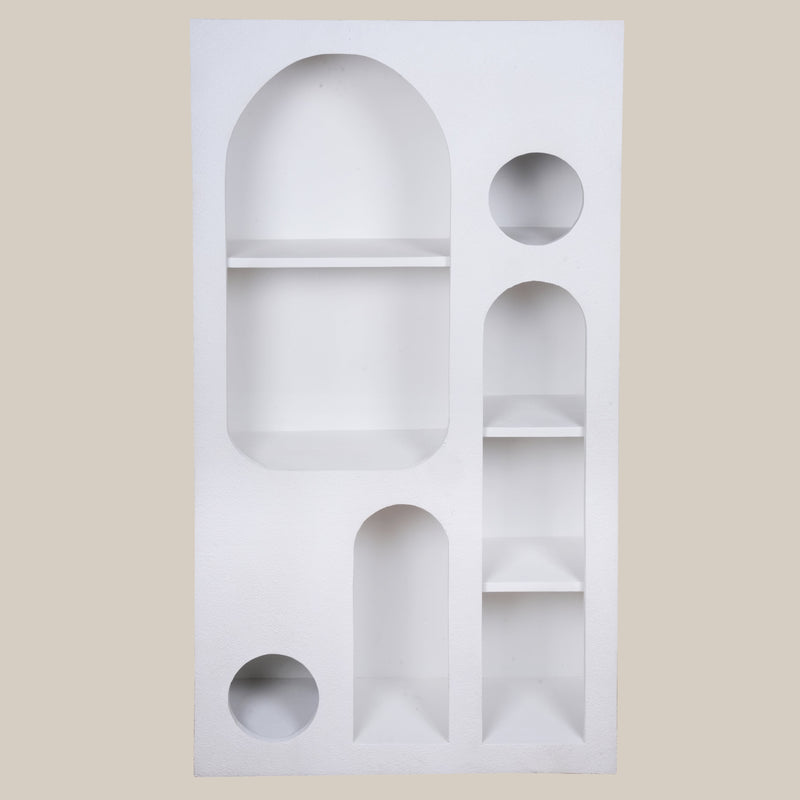 Aakar Bookshelf - Sculptural Wooden Bookshelf with Modern Arched Design