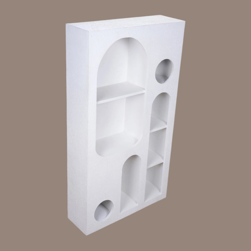 Aakar Bookshelf - Sculptural Wooden Bookshelf with Modern Arched Design