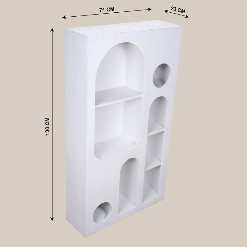 Aakar Bookshelf - Sculptural Wooden Bookshelf with Modern Arched Design
