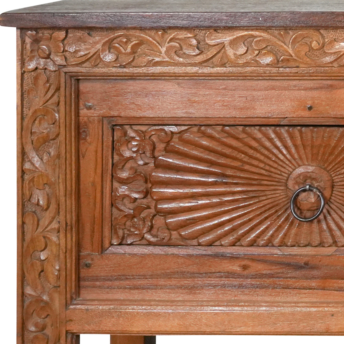 Tejas Console - Hand-Carved Wooden Console Table with Storage Drawers