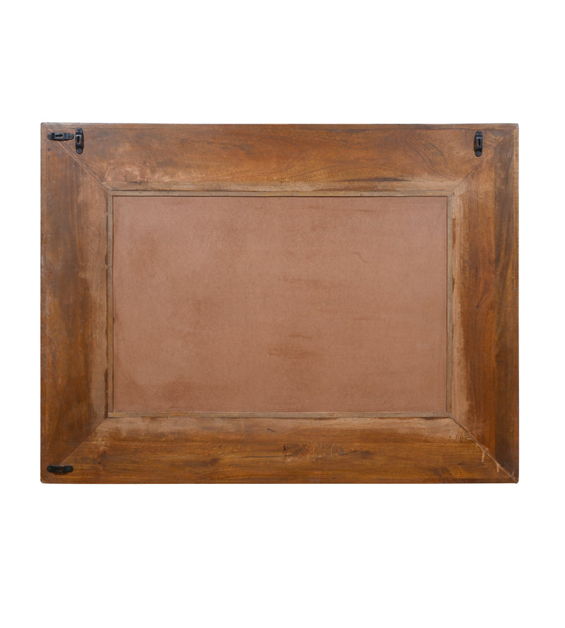 Neel Rang Mirror - Hand-Carved Wooden Mirror Frame in Distressed Blue