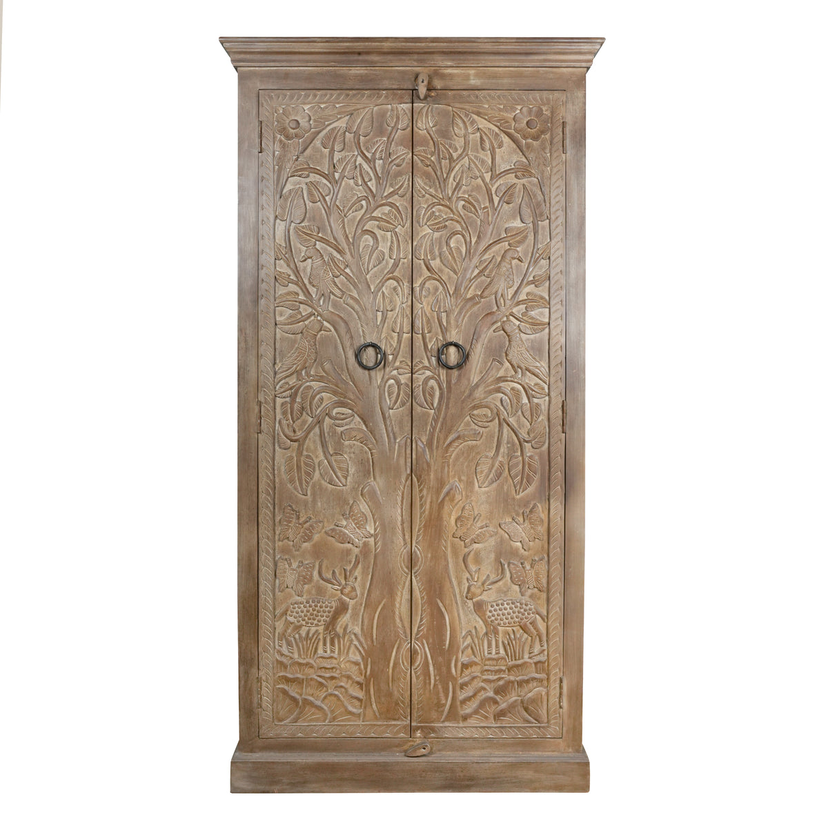 Vanika Almirah - Hand-Carved Wooden Wardrobe