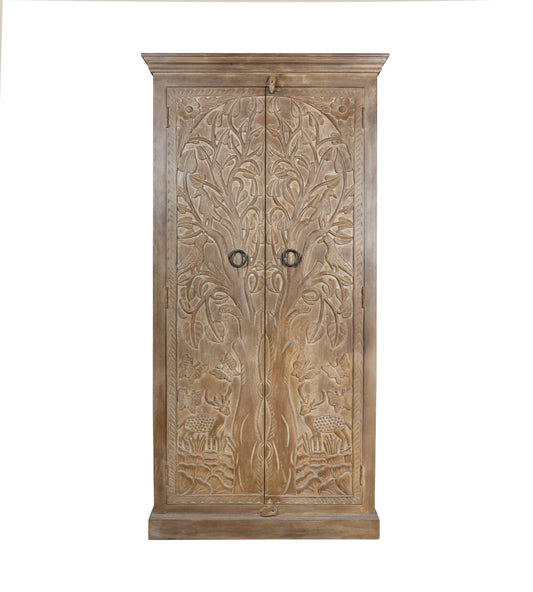 Vanika Almirah - Hand-Carved Wooden Wardrobe