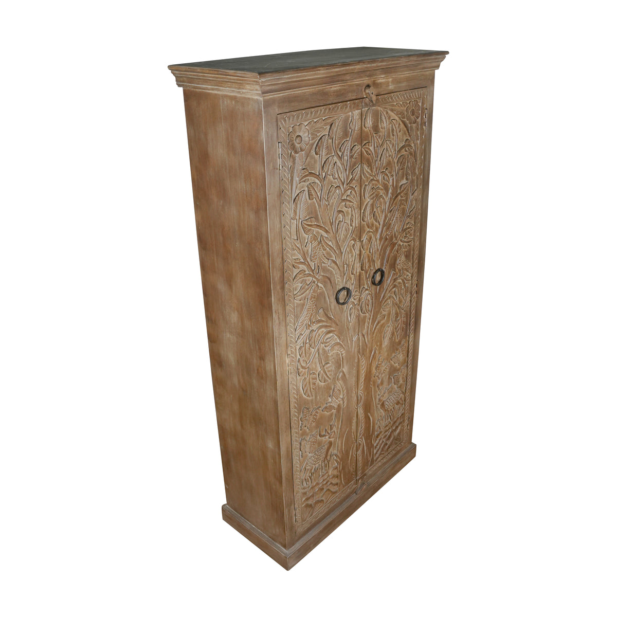 Vanika Almirah - Hand-Carved Wooden Wardrobe