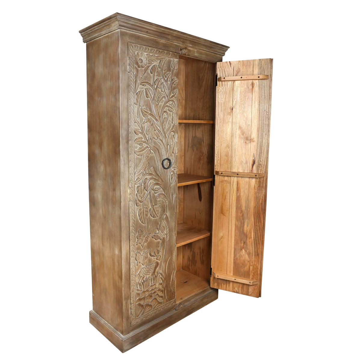 Vanika Almirah - Hand-Carved Wooden Wardrobe