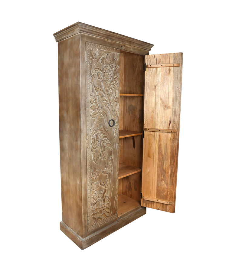 Vanika Almirah - Hand-Carved Wooden Wardrobe