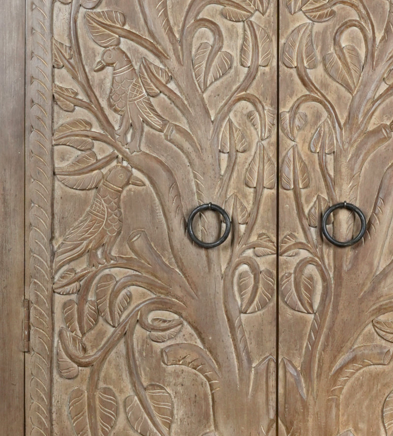Vanika Almirah - Hand-Carved Wooden Wardrobe