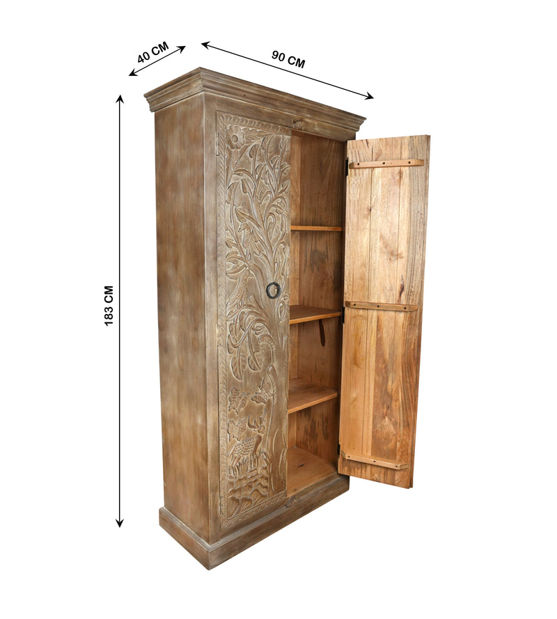 Vanika Almirah - Hand-Carved Wooden Wardrobe