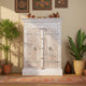 Kasturi Sideboard - Floral Carved Wooden Sideboard in Distress Finish