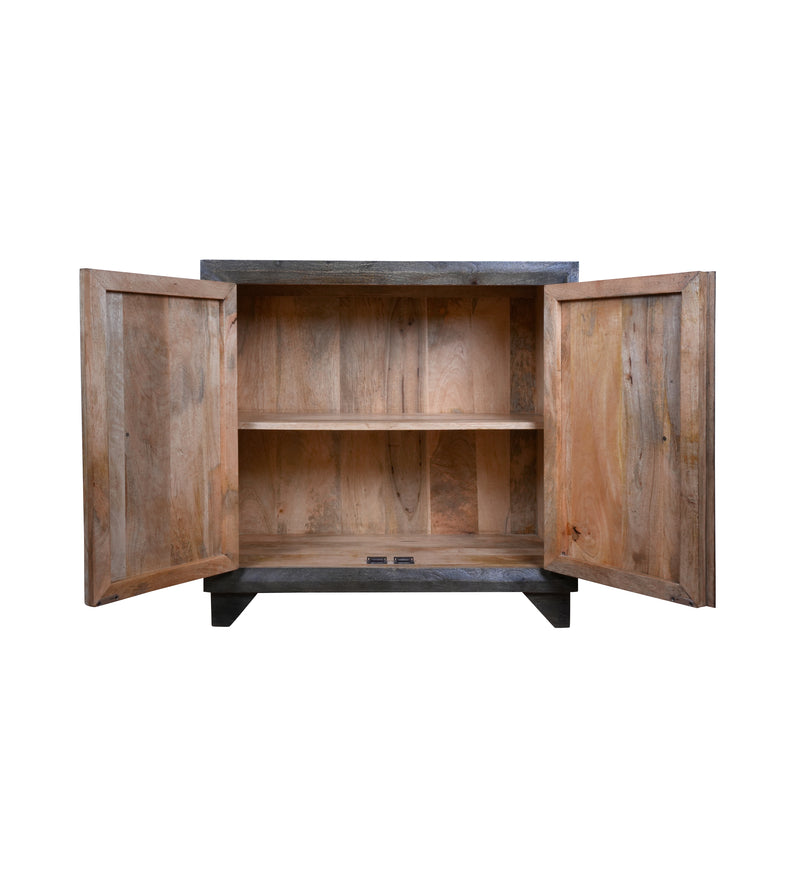 Neelkamal Sideboard - Hand-Carved Wooden Sideboard in Rustic Black Finish