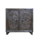 Neelkamal Sideboard - Hand-Carved Wooden Sideboard in Rustic Black Finish