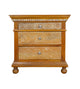 Suvarna Bedside - Brass-toned Wooden Bedside Table with Hand-Carved Floral Detailing