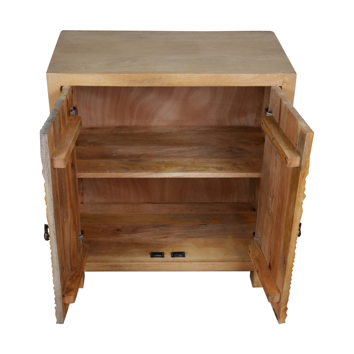 Tana Leaf Sideboard - Minimal Carved Wooden Cabinet with Natural Finish