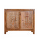 Dastkaar Cabinet - Traditional Mango Wood Cabinet with White Inlay Detailing